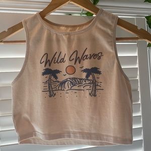 yellow graphic tank top